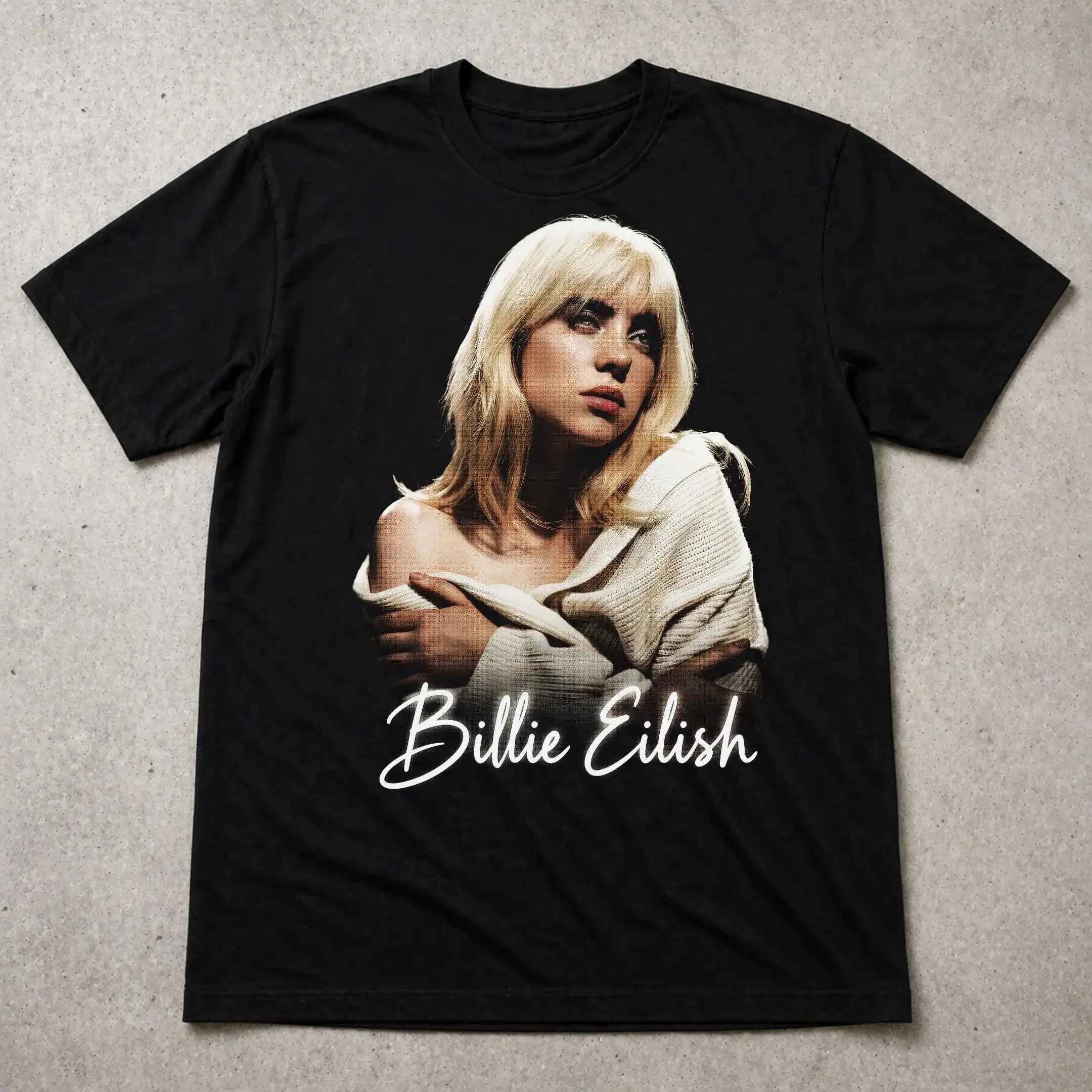 Billie Eilish Aesthetic T Shirt Minimalist Pop Graphic Tee Gift