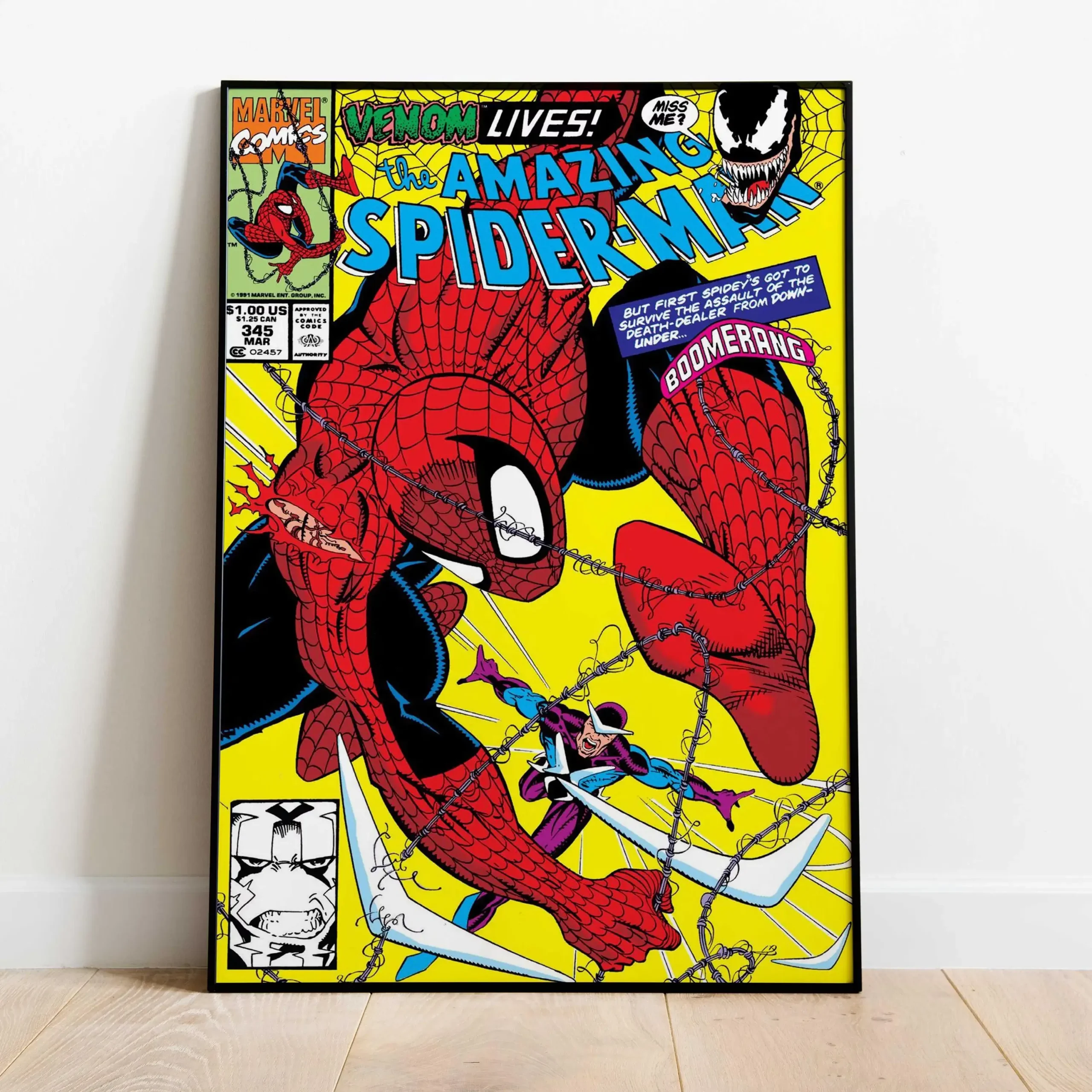 Spiderman Comic Poster _ Peter Parker Wall Decor _ Rolled Canvas Print