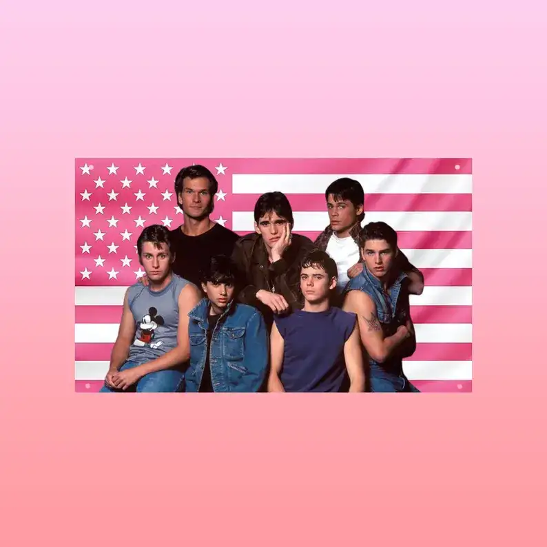 The Outsiders Movie Flag | Classic 80s Film Wall Banner | Greasers Aesthetic Dorm, Frat & Bedroom Decor