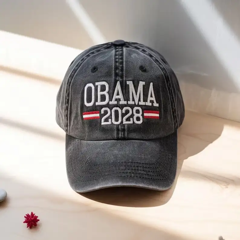Embroidered Obama 2028 Washed Cotton Hat