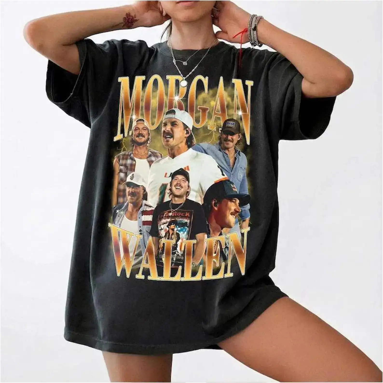Morgan Wallen Vintage Bootleg 90s Shirt, Collage Graphic Country Music Tee, Comfort Colors® Vintage Wash Concert Streetwear Fan Merch